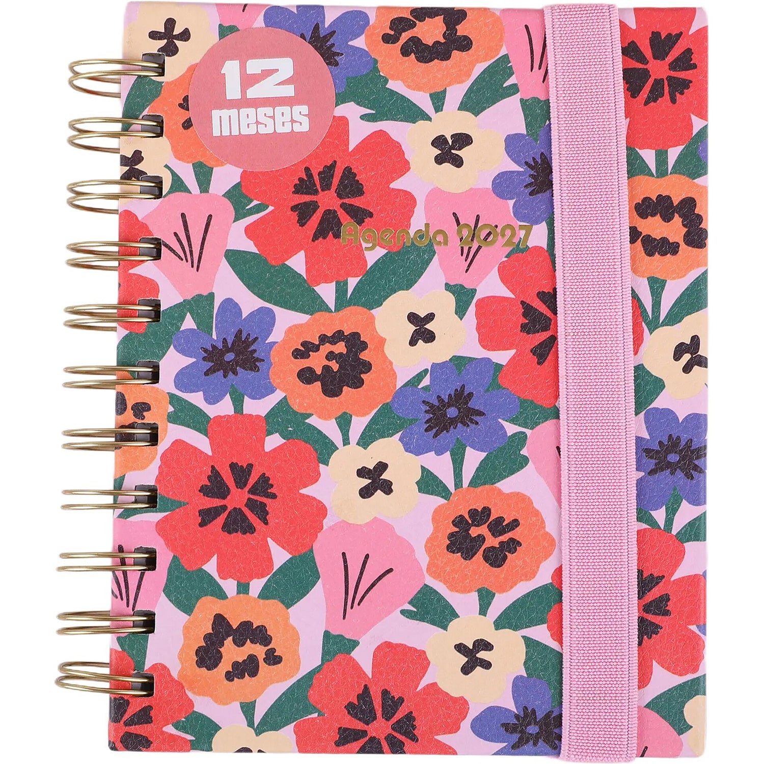 Agenda A6 2027 Esp 12 M Sem Flowers Note!