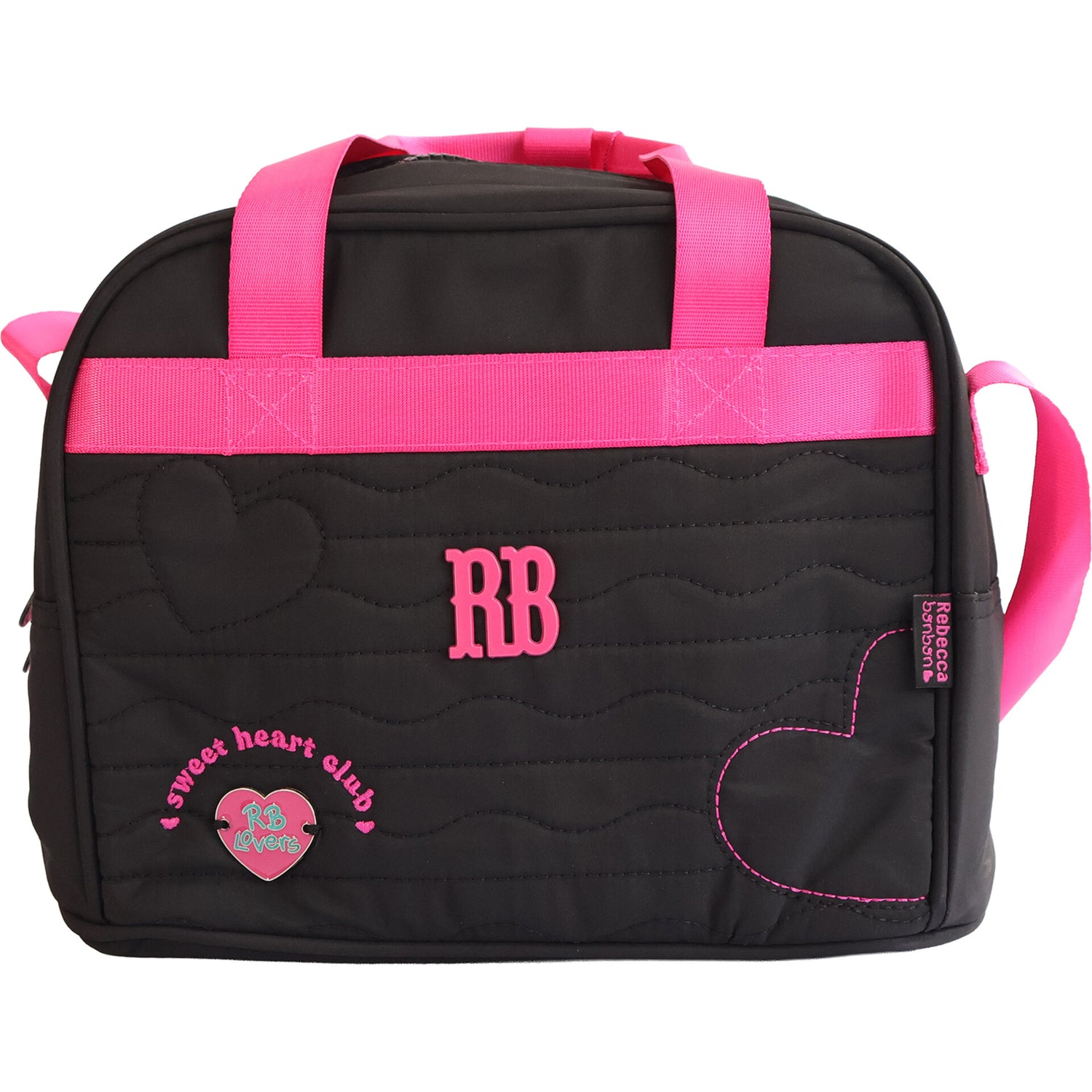 Saco Lanche Corações Preto Rebecca Bonbon