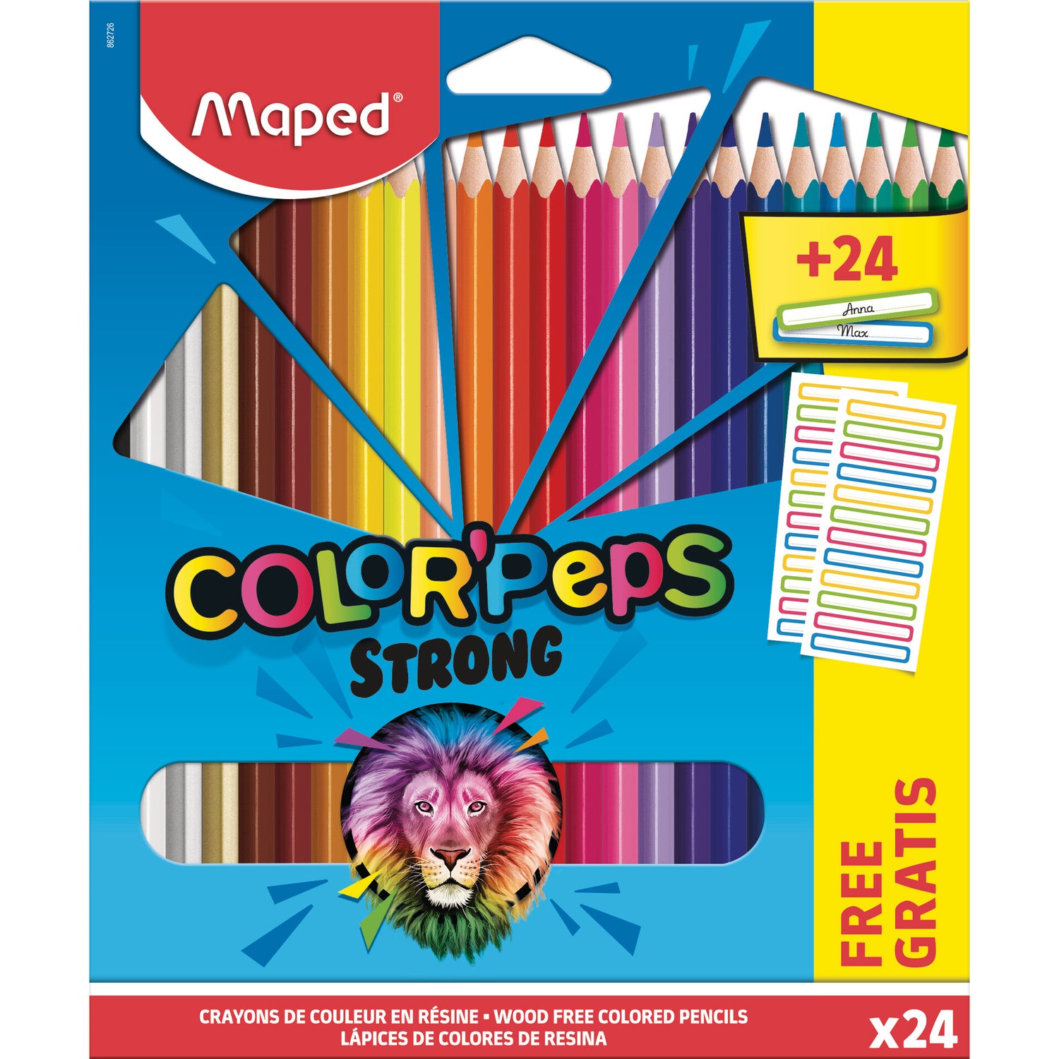 Lápis Cor ColorPeps Strong+24 Etiq 24 Unidades