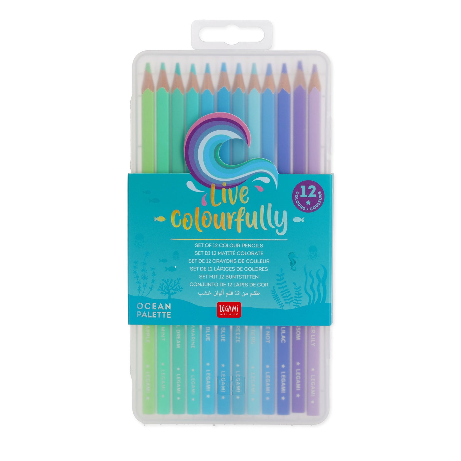 Conjunto 12 Lápis Cor Live Colourfully-Ocean
