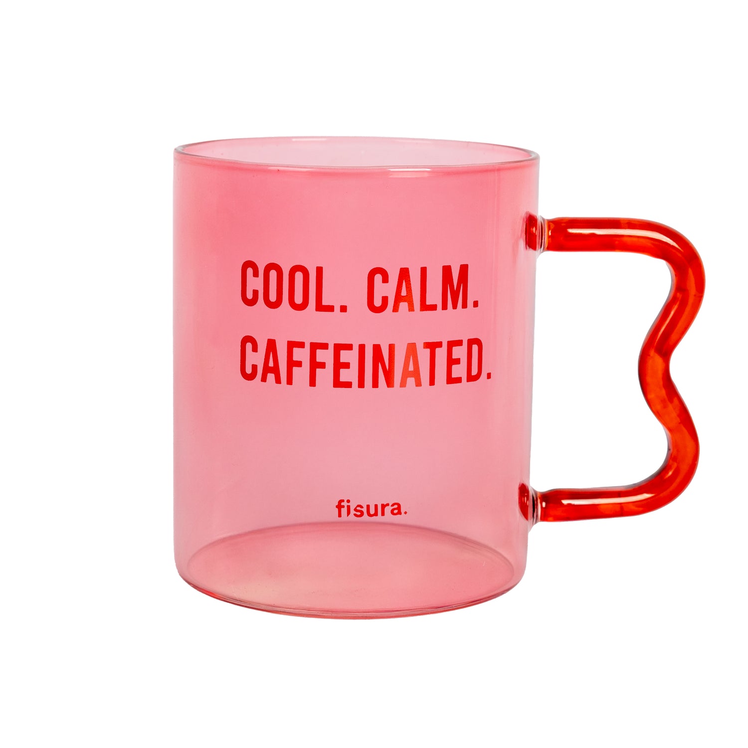 Caneca Vidro - Cool. Calm. Caffeinated.