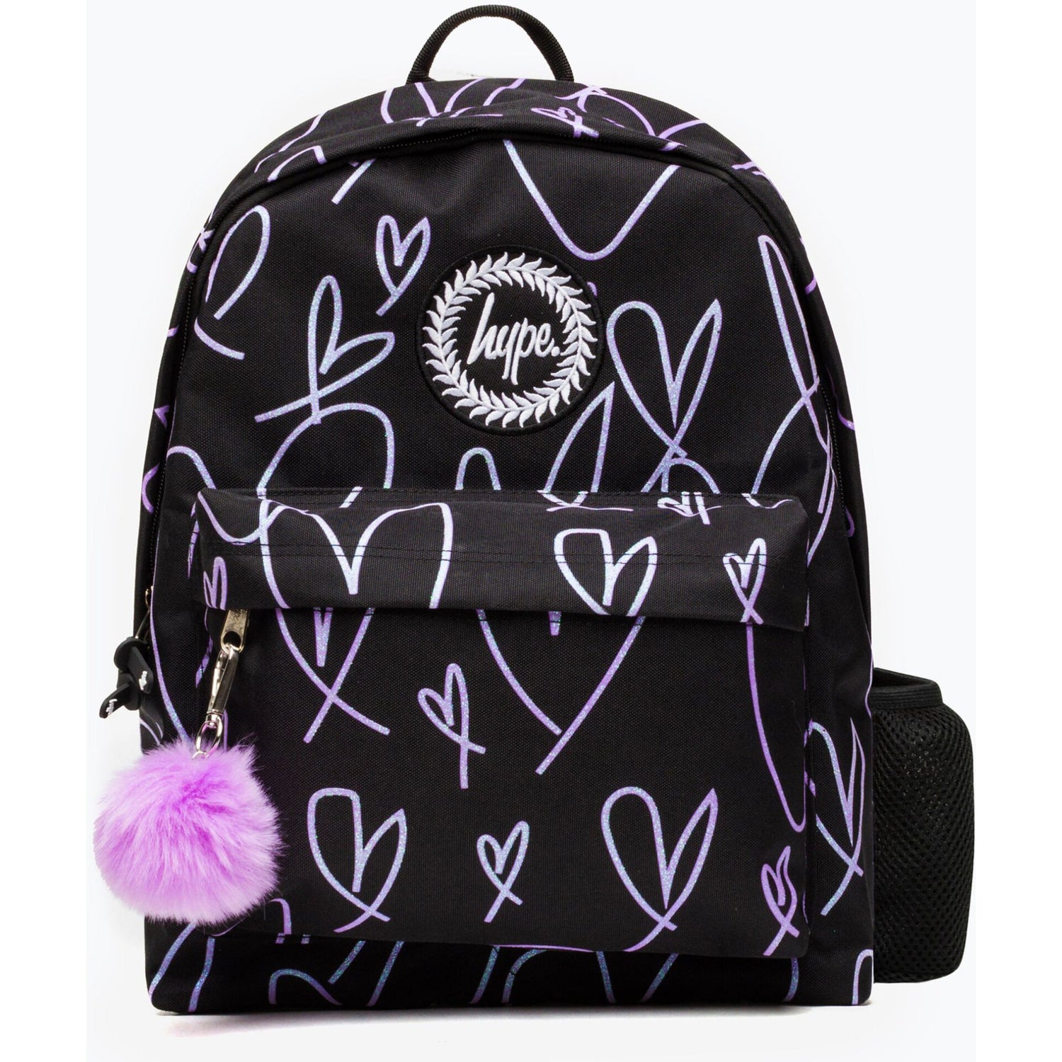 Mochila Glitter Heart Pt/ Purple Hype