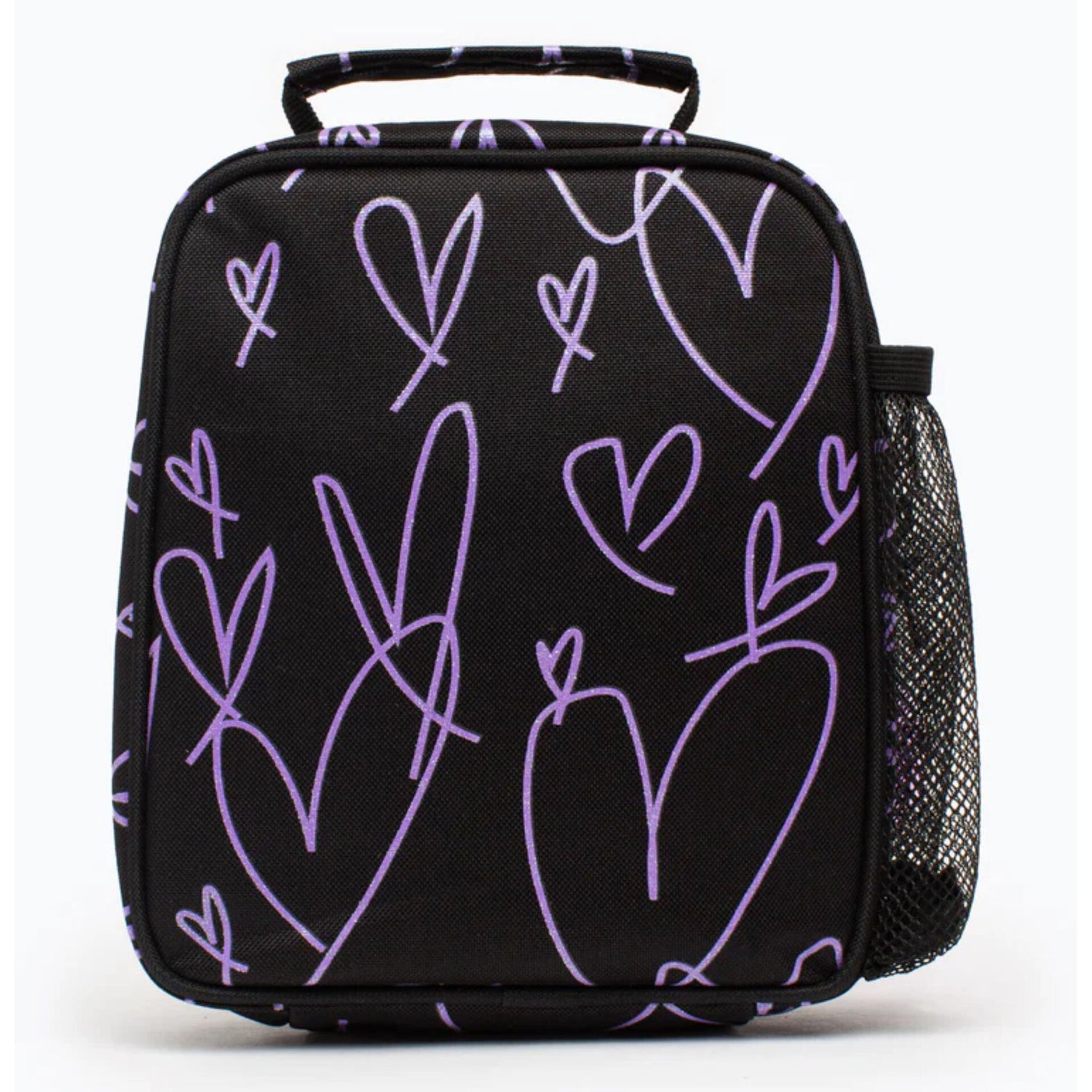 Saco Lanche Glitter Heart Pt/ Purple Hype