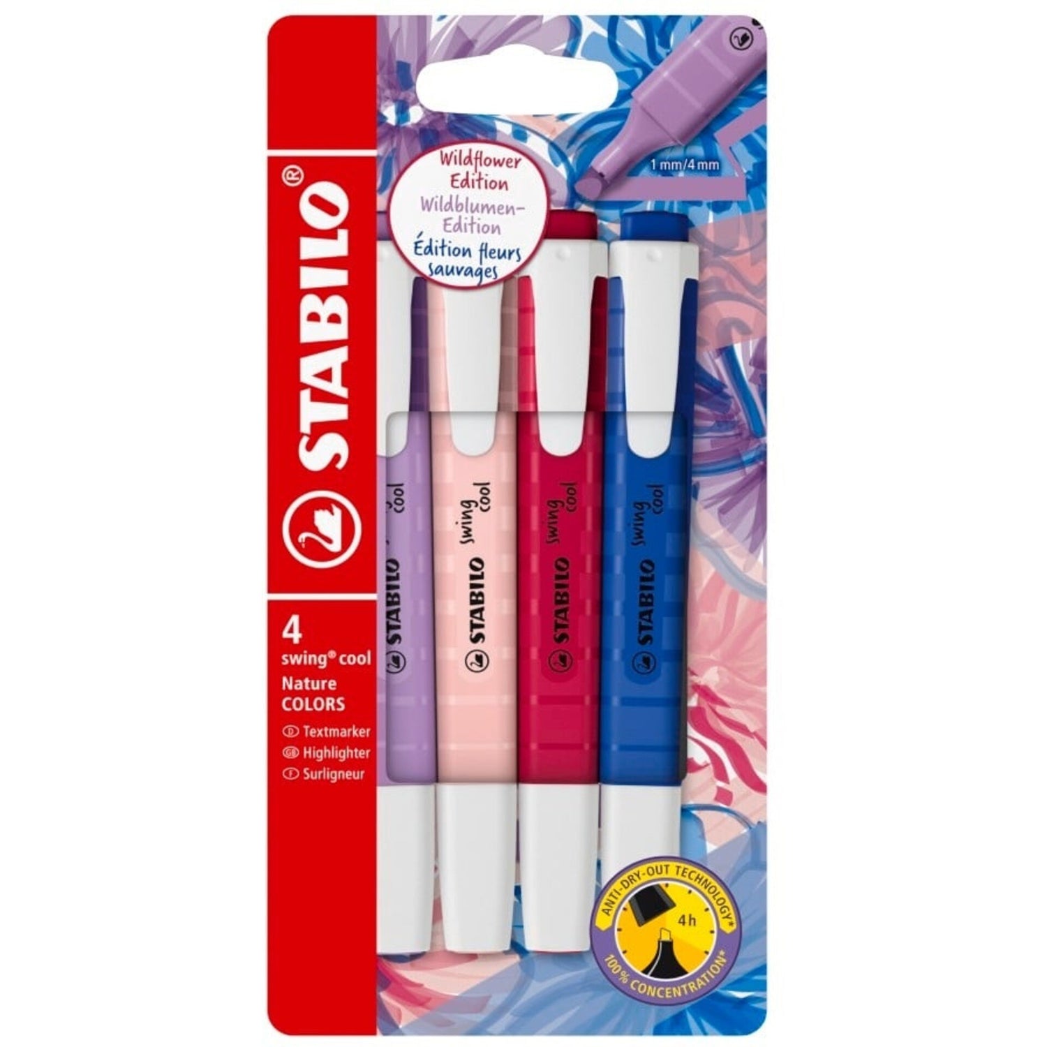 Marcador Fluor Swing Cool Wildflower 4 Unidades Sta