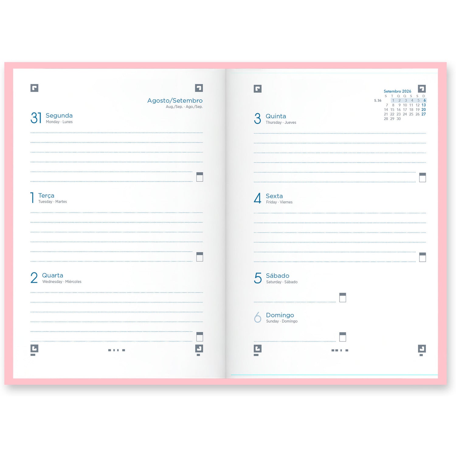 Agenda Escolar A6 Sem 26/ 27 Pastel Sortido
