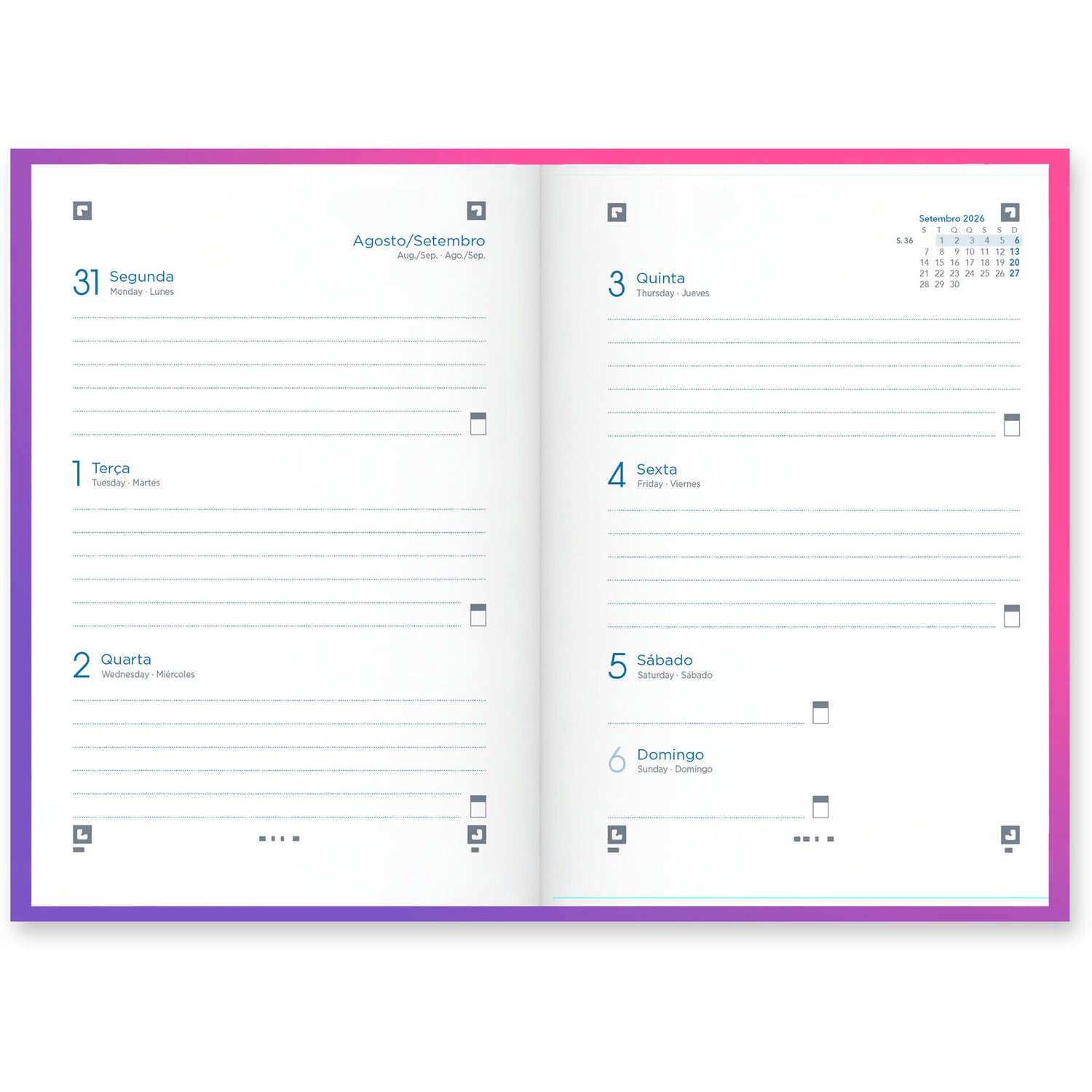 Agenda Escola A6 Sem 26/ 27 Gradient Sortido
