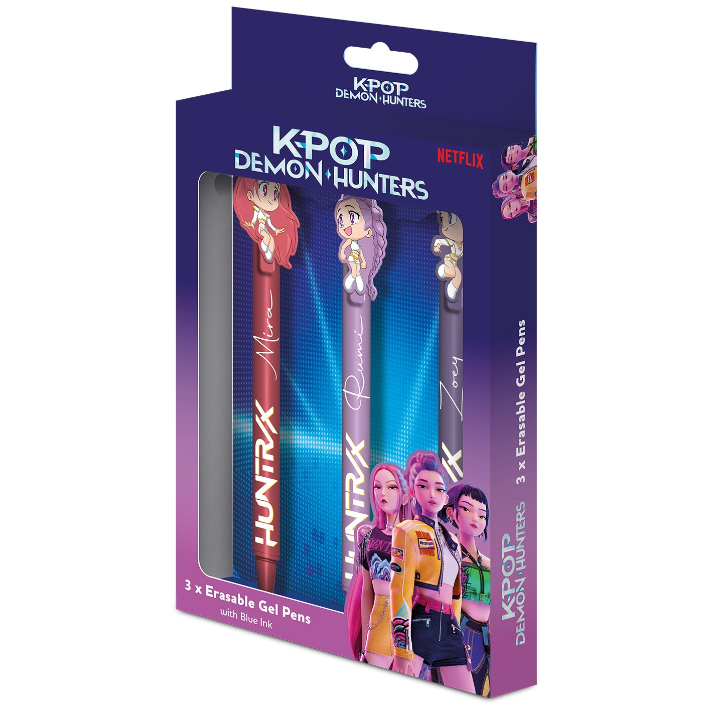 Conjunto 3 Canetas Apagar - Kpop Demon Hunters
