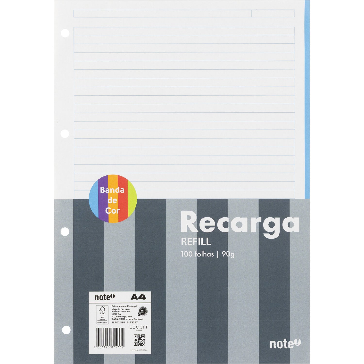 Recarga Formato A4 Banda Cor Leccit Note!