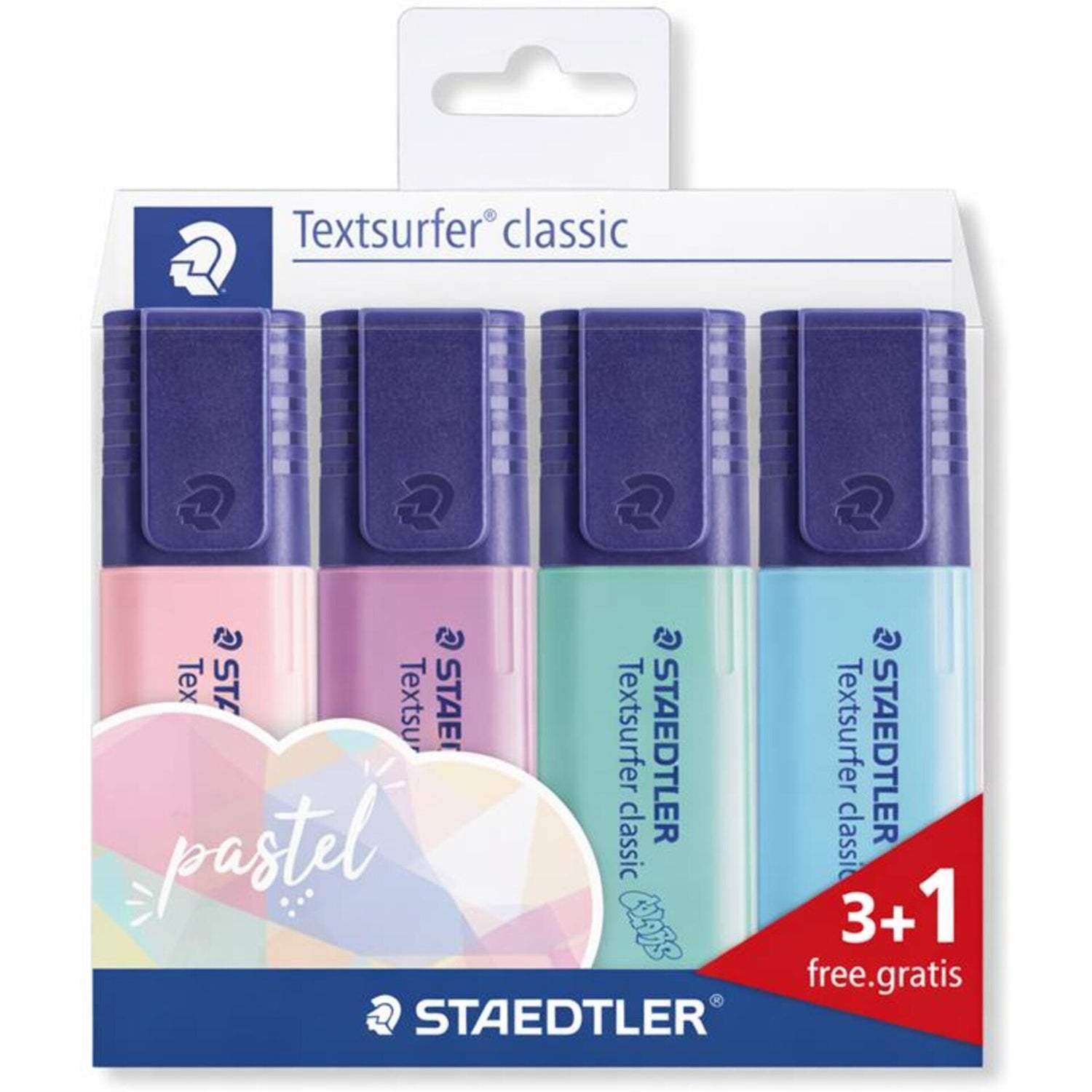 Marcador Fluor Textsurfer Pastel 3+1 Unidades Staed
