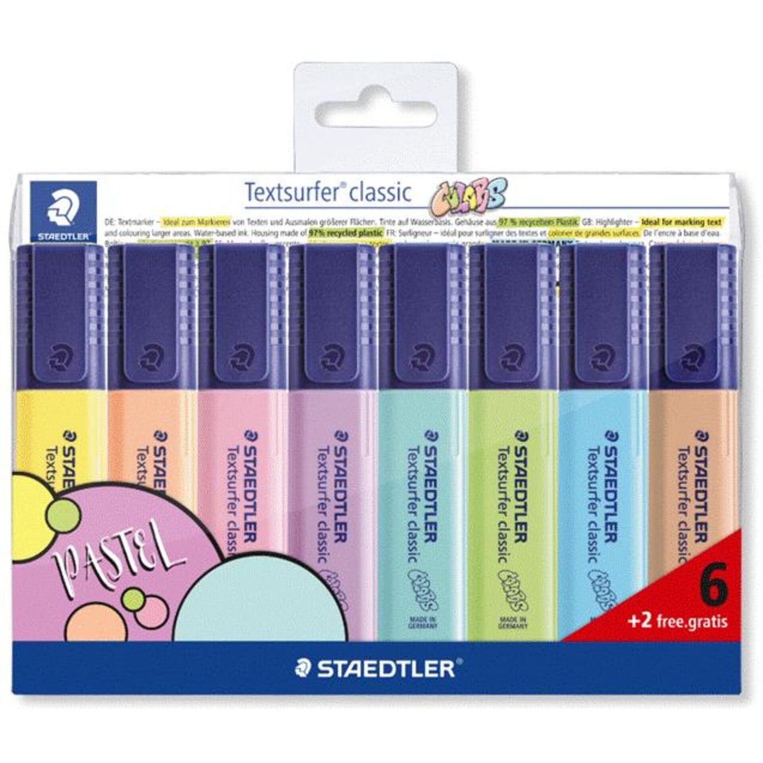 Marcador Fluor Textsurfer Classic 6+2 Unidades Stae