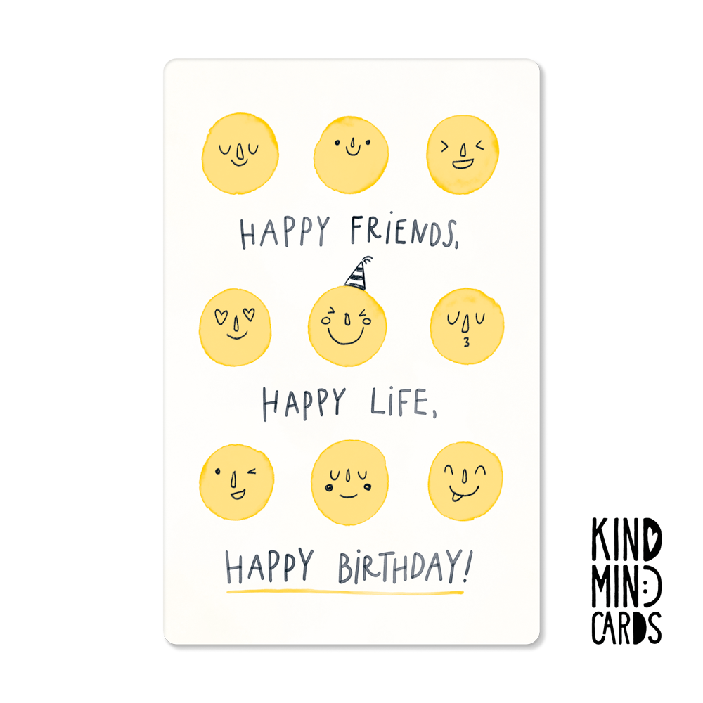 Postal - Happy Friends, Life, Birthday!