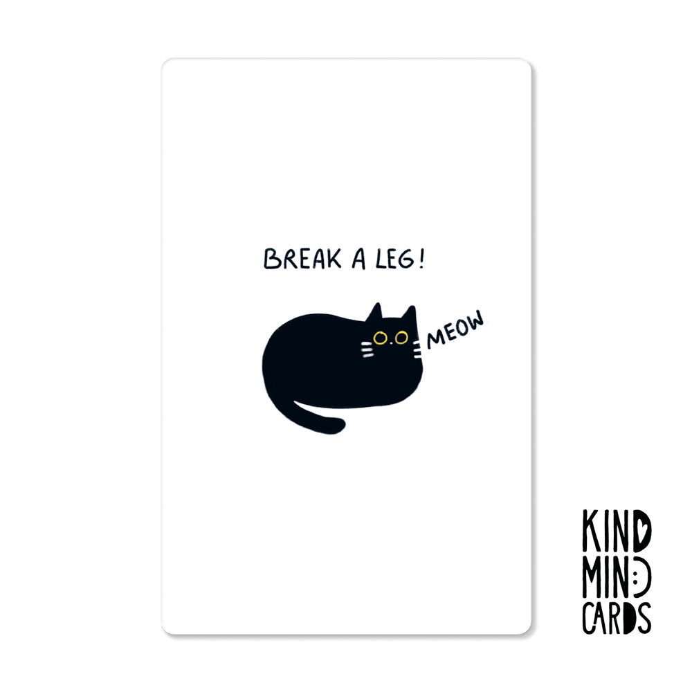 Postal - Break A Leg! Meow