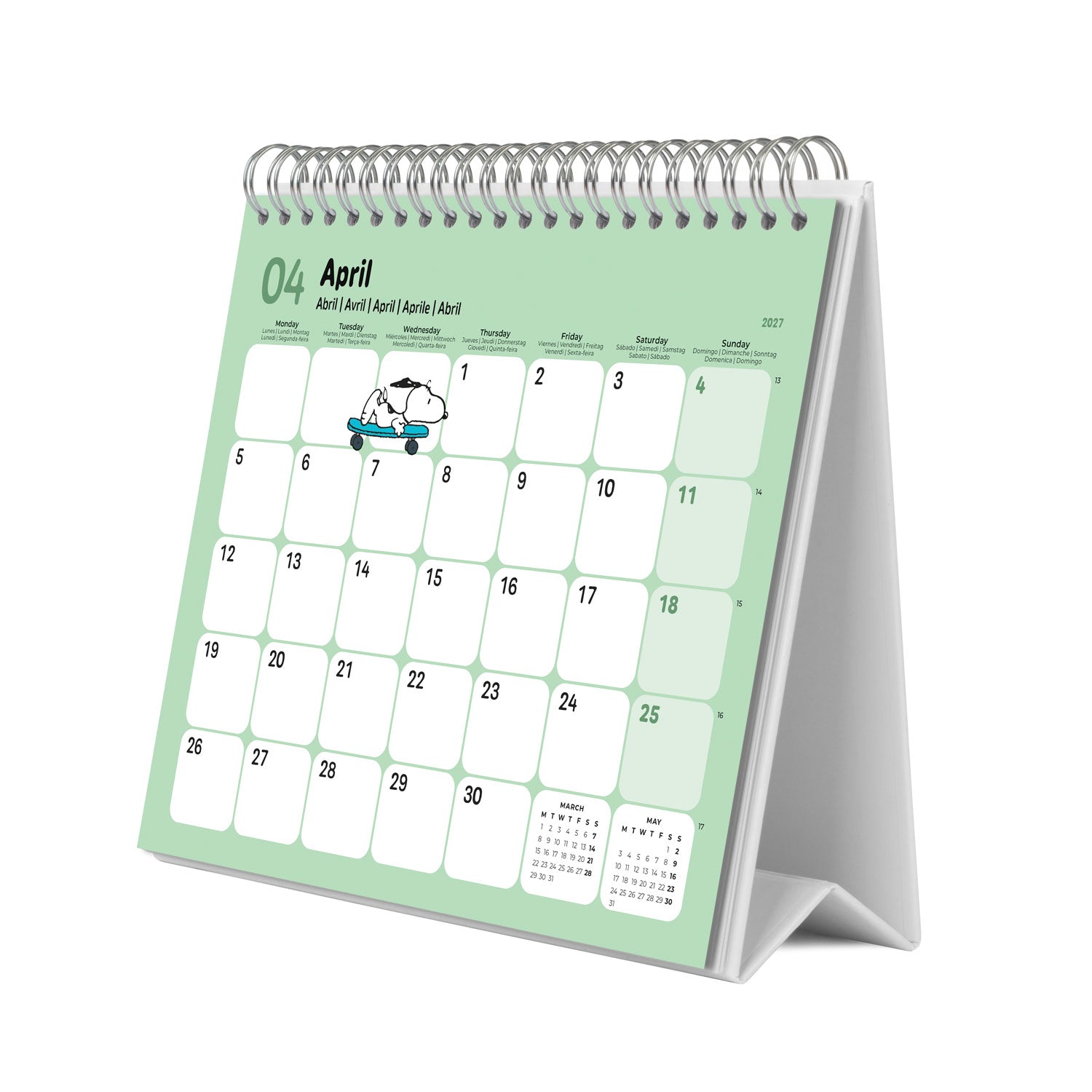 Calendário Secretária 2027 - Snoopy