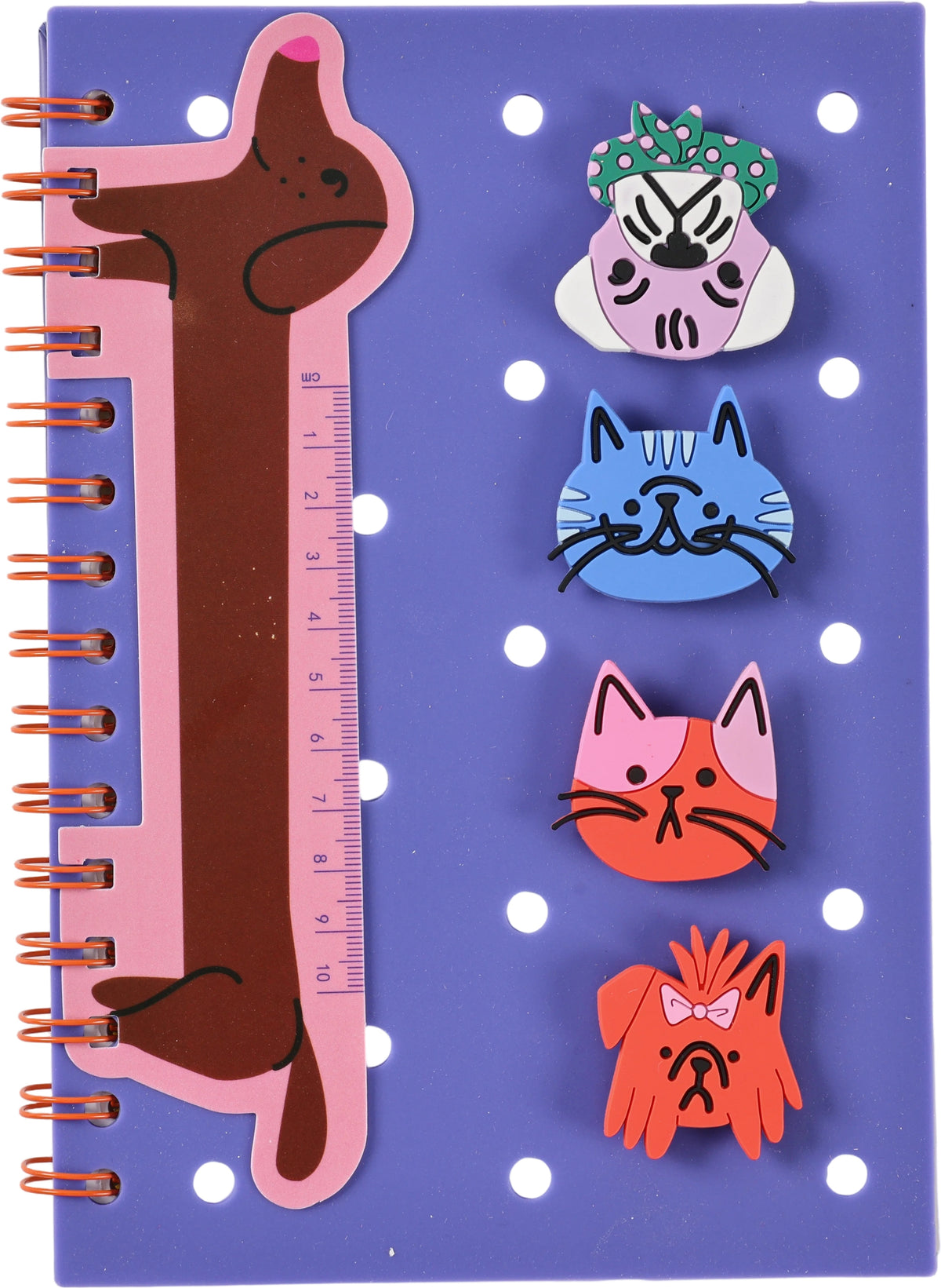 Caderno Formato A5 Com Charms - Meow Woof