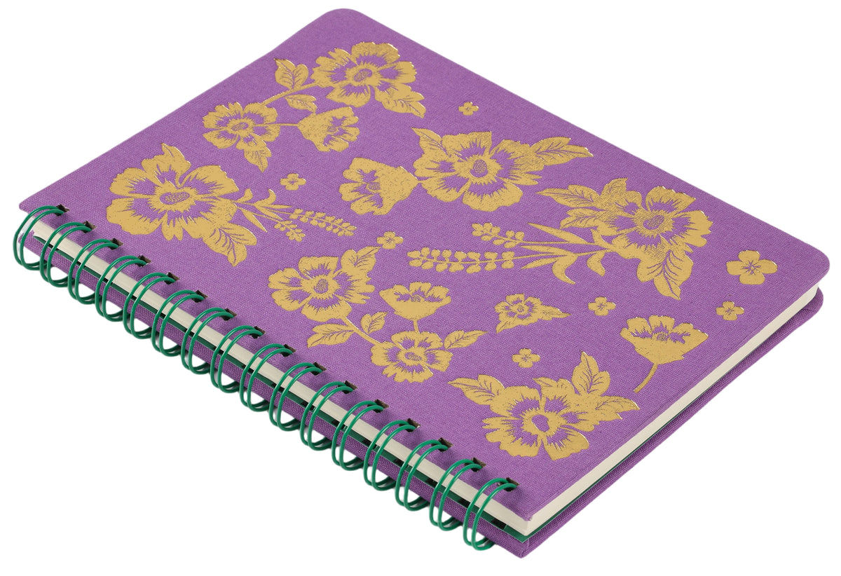 Caderno Formato A5 Com Dourado - Flora Lane