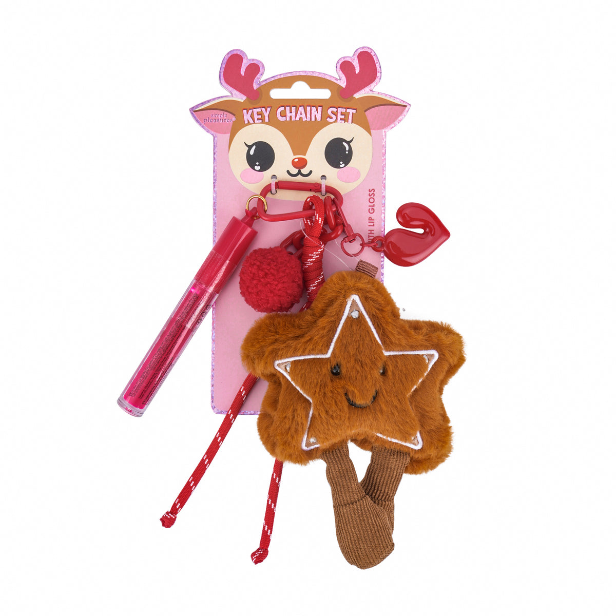 Porta-Chaves + Lip Gloss - Estrela Natal
