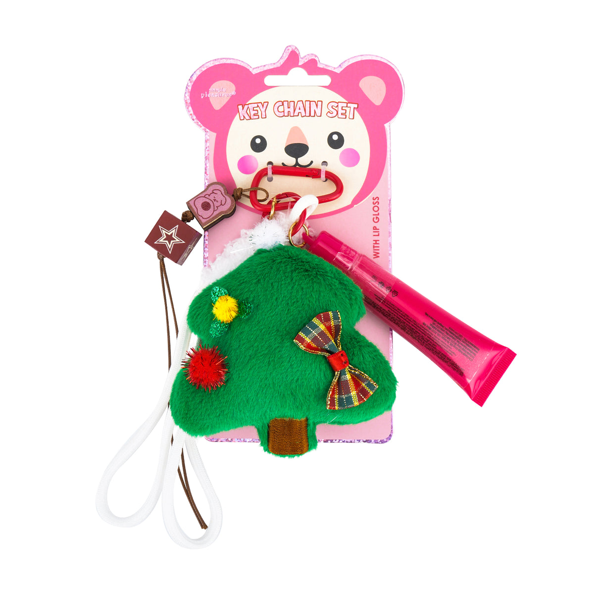 Porta-Chaves + Lip Gloss - Árvore Natal