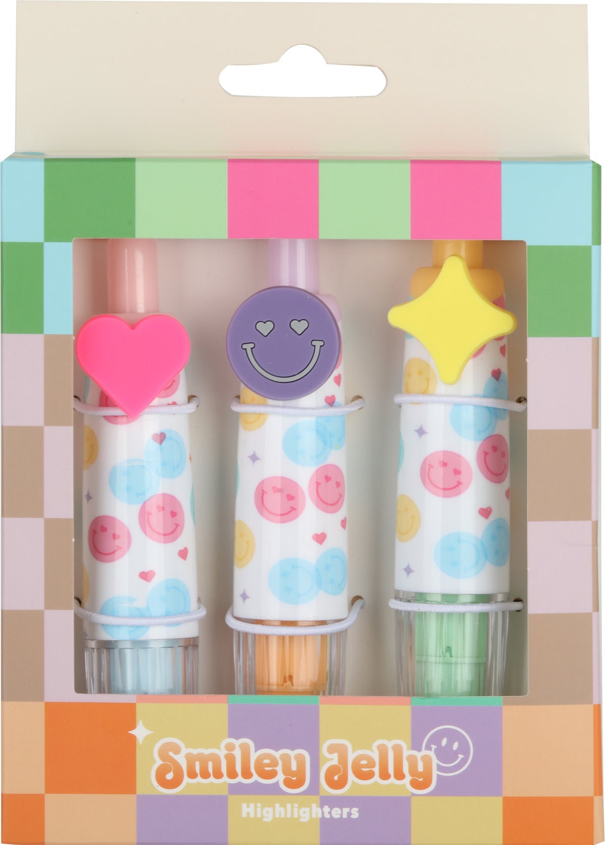 Conjunto 3 Sublinhadores - Smiley Face