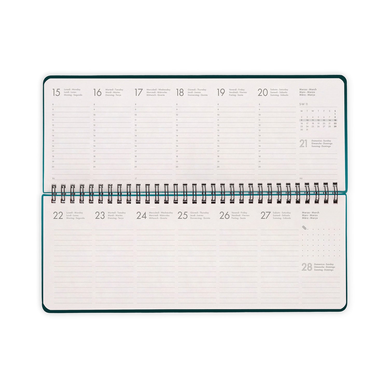 Planner Secretária 2027 - Deep Teal