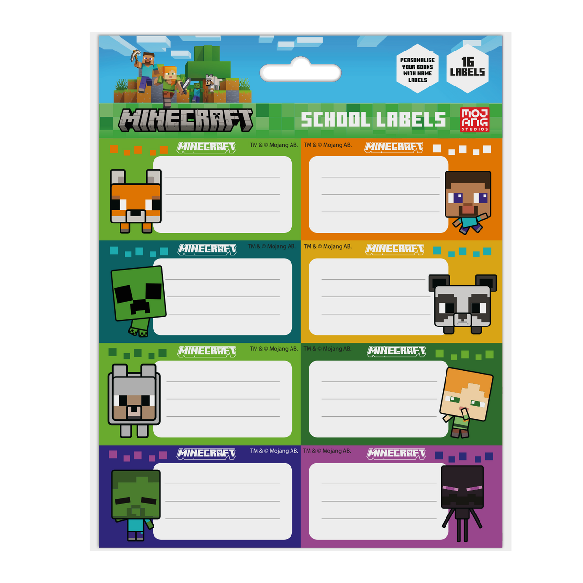 Etiquetas Escolares - Minecraft