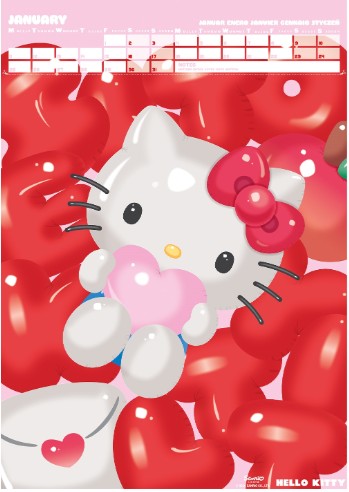 Calendário Parede 2027 A3 - Hello Kitty