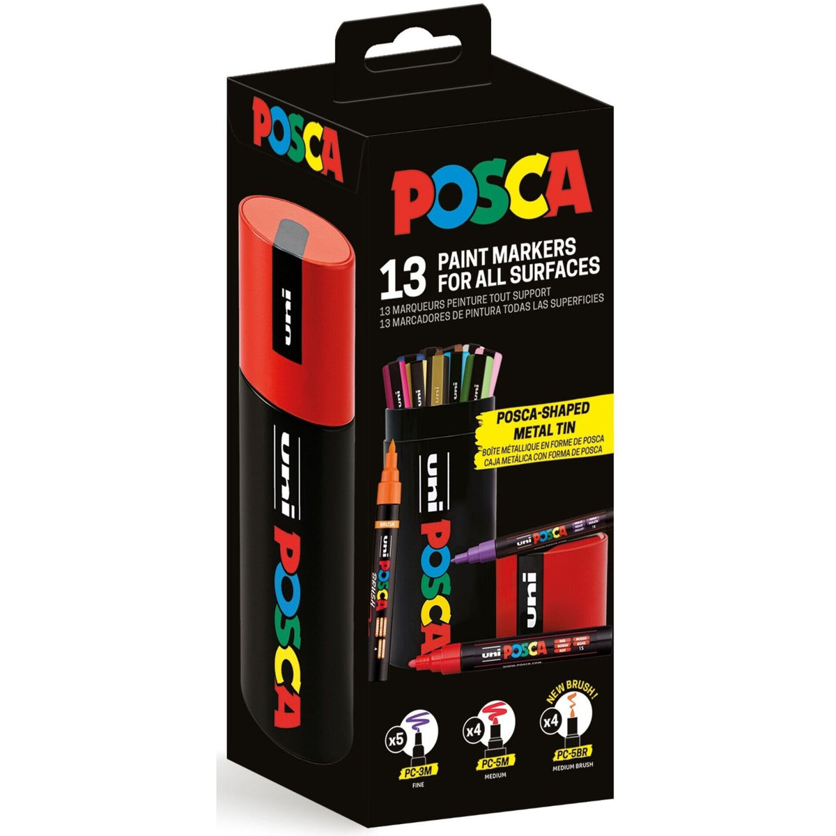Marcador Posca Tubo Metal 5 X3 M+4 X5 M+4 Xbrush