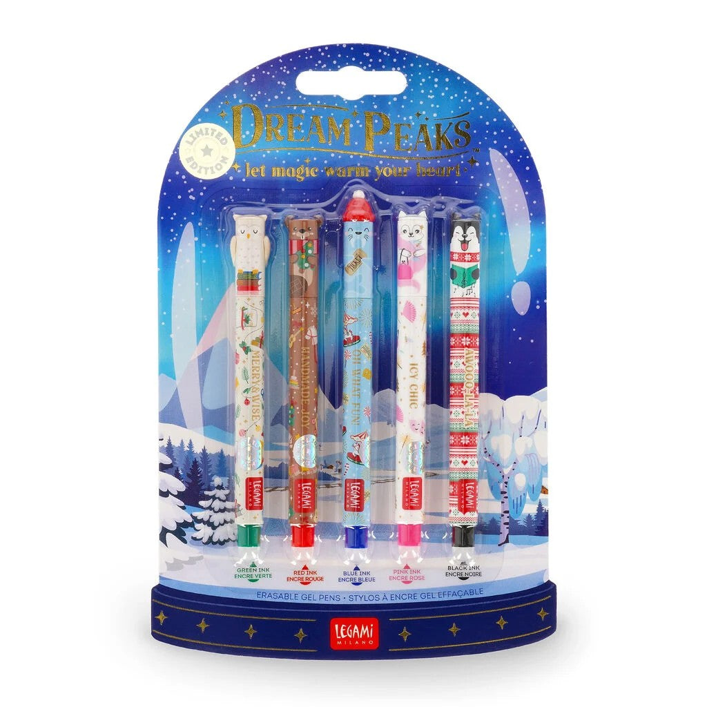 Conjunto 5 Canetas Apagar - Xmas Dream Peaks