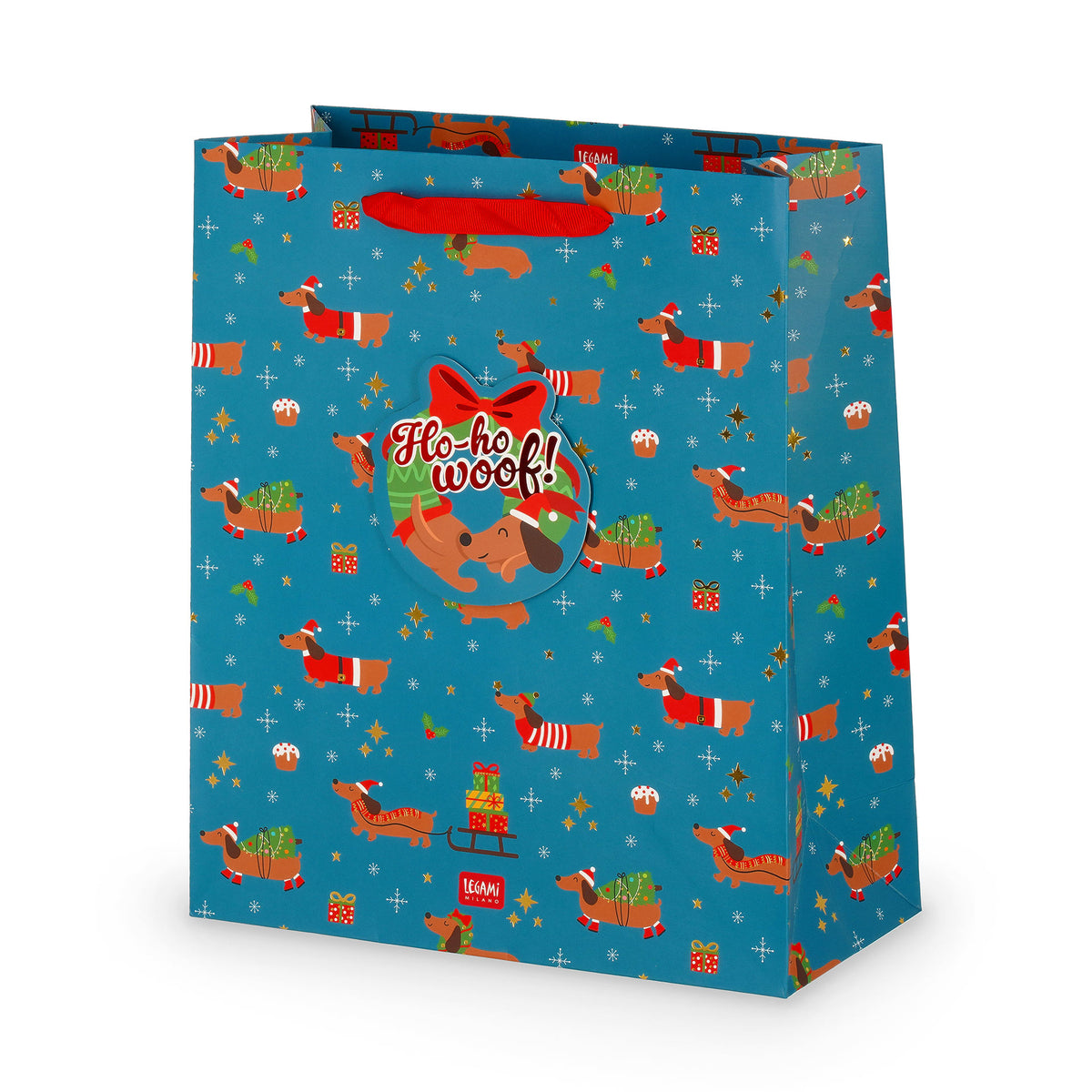Saco Presente L - Xmas Dachsunds