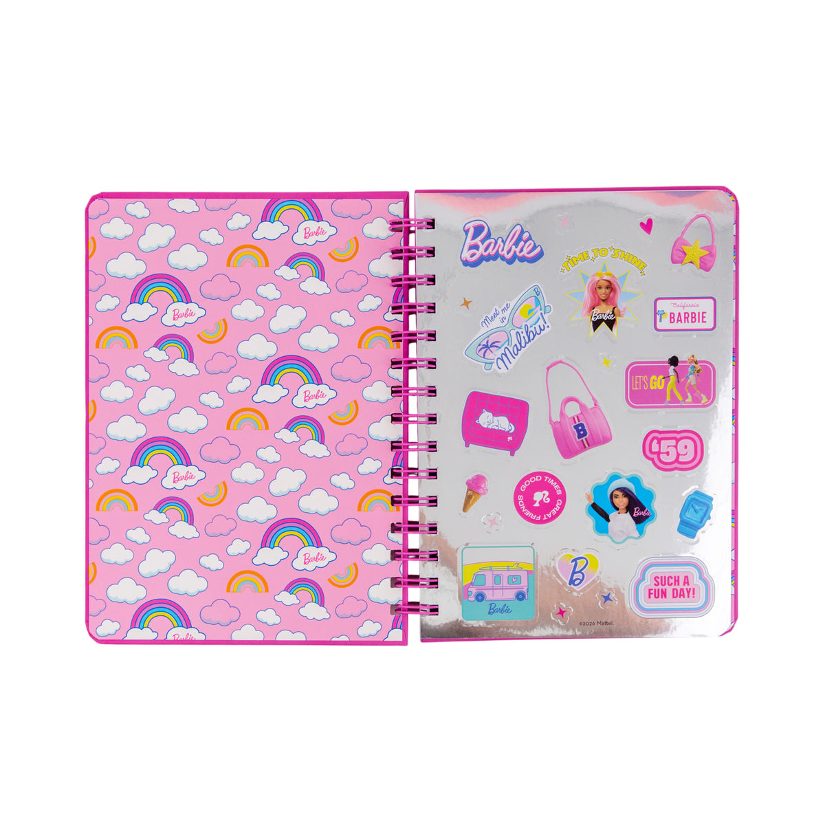 Caderno Formato A5 Com Squishy - Arco-Íris Barbie