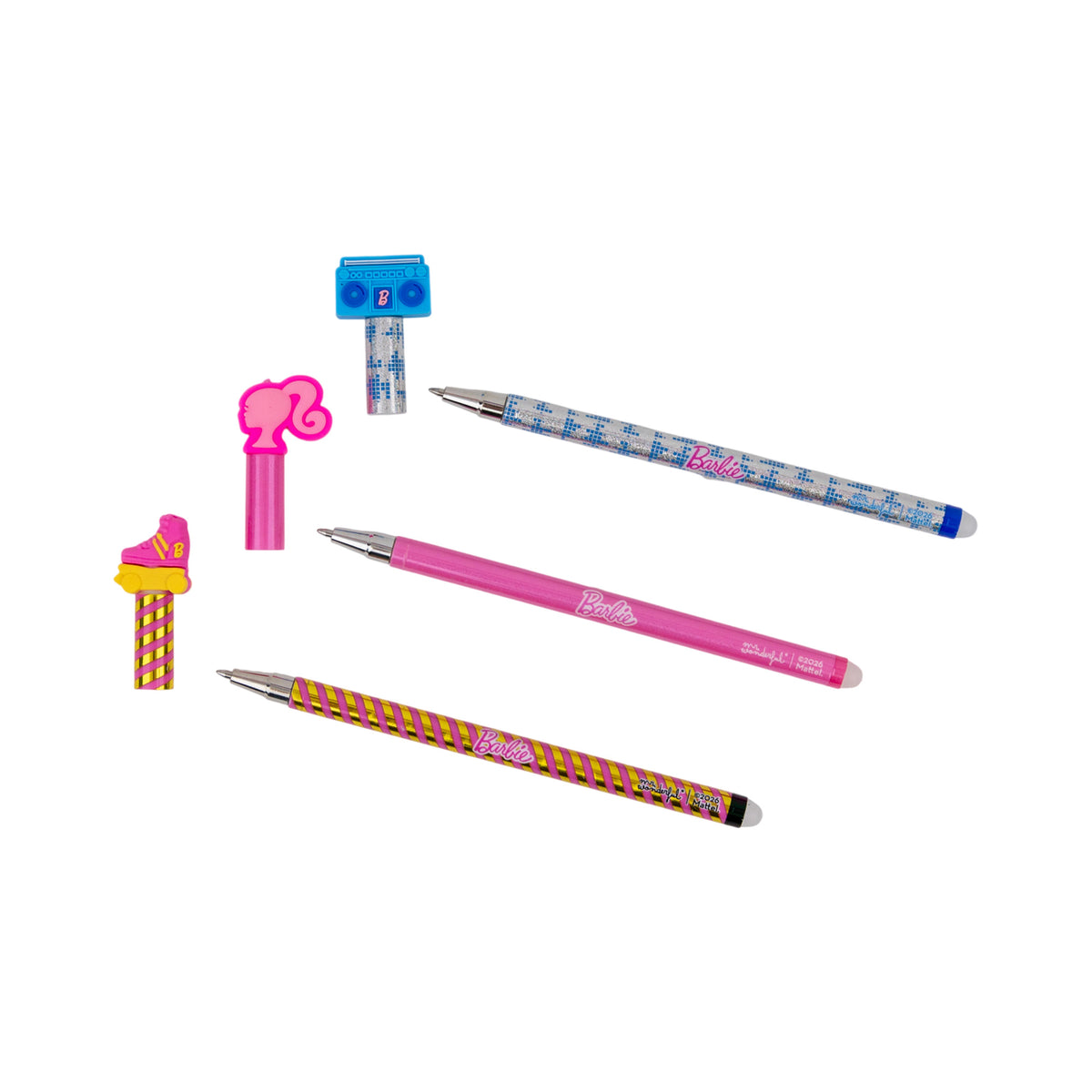 Conjunto 3 Canetas Apagar - Cool Barbie