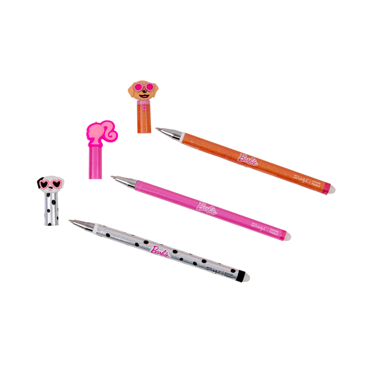Conjunto 3 Canetas Apagar - Doggies Barbie