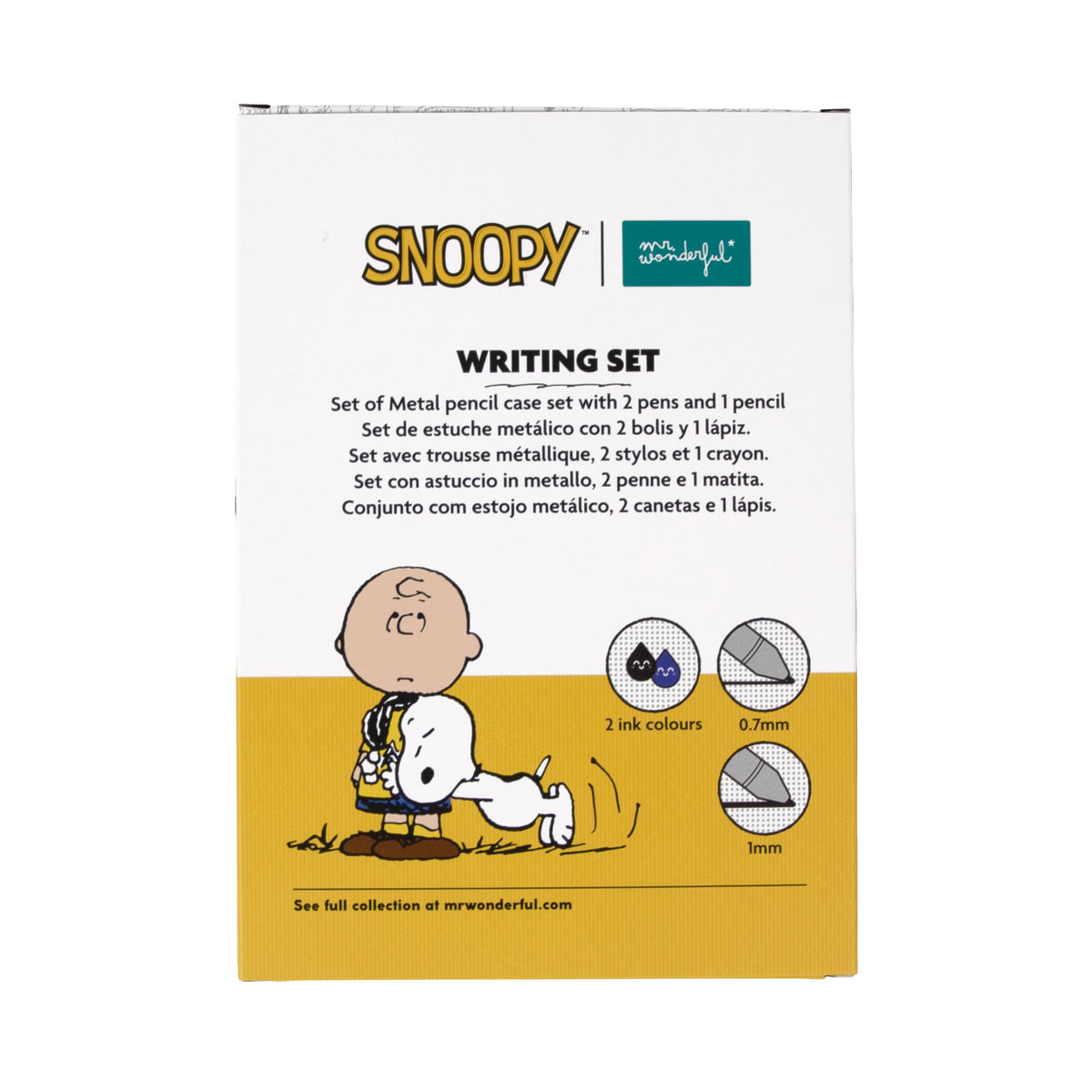 Estojo Metálico + 3 Canetas - Snoopy