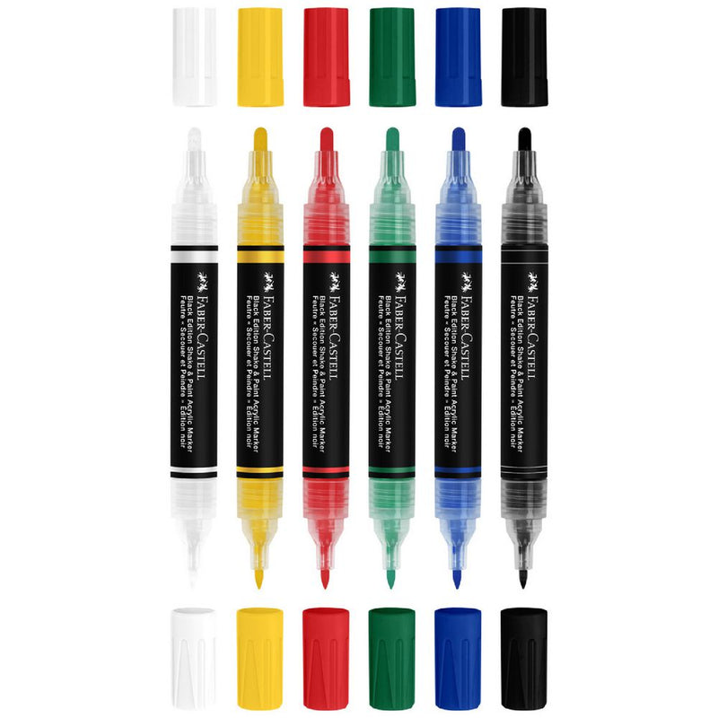 Marcadores Colorir Acrílicos Black Edition 6 Unidades