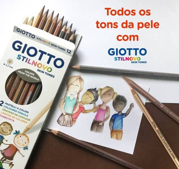 Giotto Lápis Skin Tones (Tons De Pele) Caixa 12 Unidades  (artigo sortido)