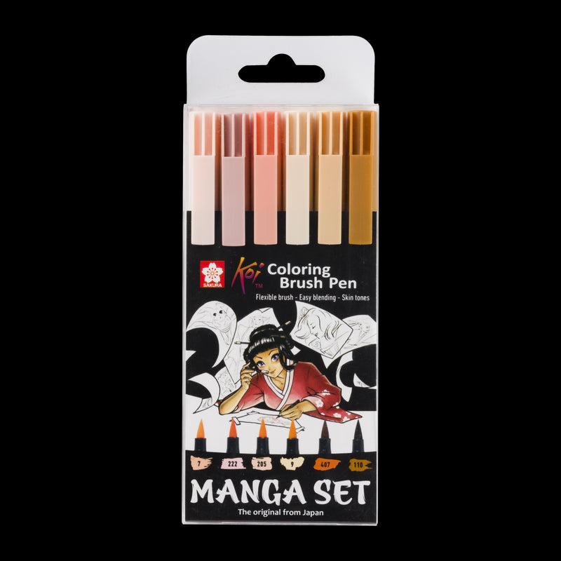 SAKURA® Koi Coloring Brush Pen MANGA-Set