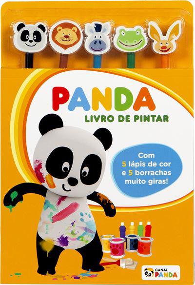 Canal Panda - Livro de Pintar   Com 5 Lápis de Cor e 5 Borrachas Muito Giras!