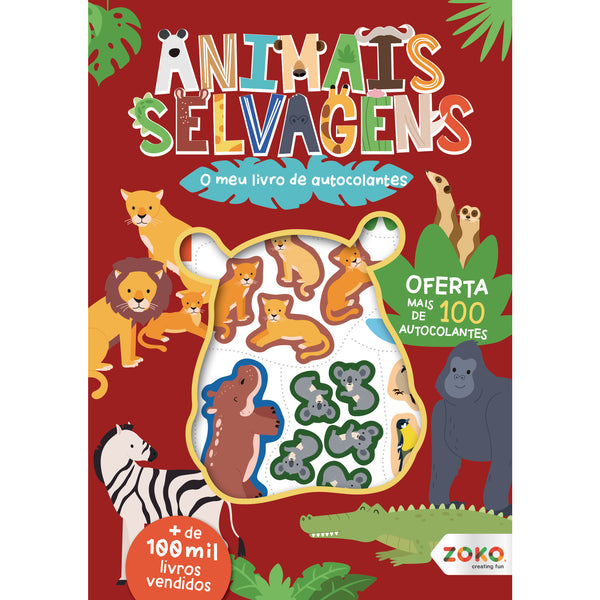 O Meu Livro de Autocolantes - Animais Selvagens: Livro de Atividades com Oferta de Autocolantes