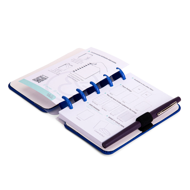 Caderno Smart Mini Pautado com Elástico 80 folhas Azul