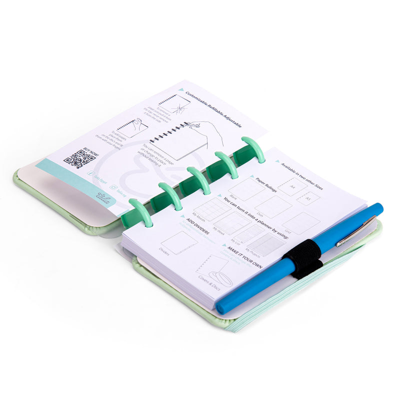 Caderno Smart Mini Pautado com Elástico 80 folhas Verde