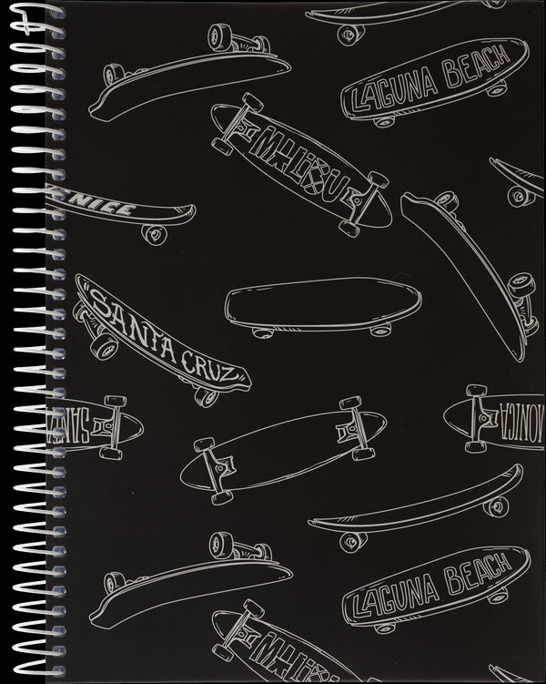 Caderno Espiral A5 Capa Dura 100 Folhas Skate Note!