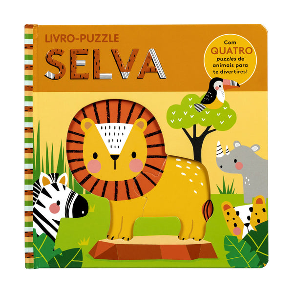 Livro-Puzzle: Selva - com Quatro Puzzles de Animais para Te Divertires!